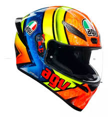 Casco Cerrado De Moto Agv K1 Izan Amarillo/ Naranja Ece22.06
